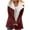 Burgundy, variant on IROINNID Plush Jacket for Women Plus Size Winter Thermal Plush Button Down Lapels Casual Jacket Thick Comfy Coat Outerwear,Black
