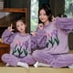 thumbnail image 2 of Ropa de dormir de franela cálida para niños y niñas, conjunto de pijamas de Navidad a juego para la familia, ropa de casa de lana de flores lindas, ropa de estar por casa, invierno, nuevo, 2 of 4