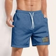 thumbnail image 6 of OHGOD Shorts for Men Casual - Casual Mens Shorts - Men’s Short - Men's Hawaiian Lace-up Shorts Casual Pants - Blue - L, 6 of 6