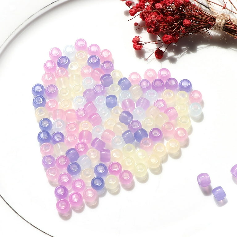 1000Pcs Multi 7 Color Plastic UV Beads Clear Beads Color Magically Changing  UV Reactive Pony Beads Light in the Dark for Jewelry Making 