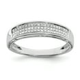 thumbnail image 1 of 925 Sterling Silver Diamond Ladies Wedding Band Ring, 1 of 6