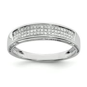 925 Sterling Silver Diamond Ladies Wedding Ring Band Size 7.00