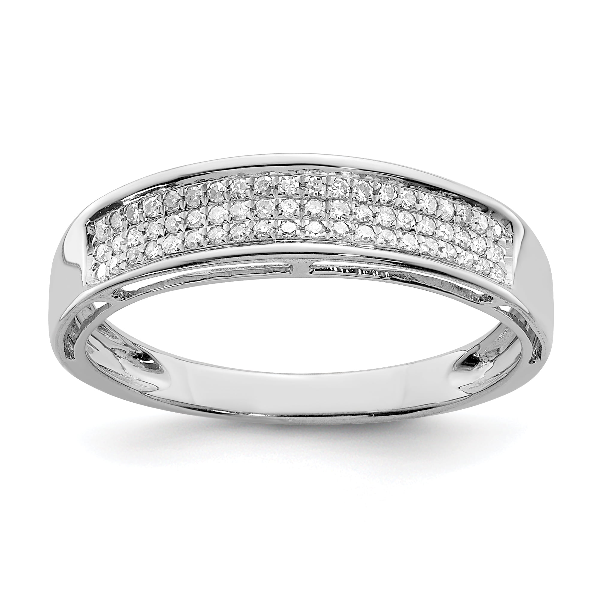 925 Sterling Silver Diamond Wedding Ring Band Size 7 00 Fine