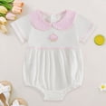 thumbnail image 2 of Baby Onesies Girl Mushroom Print Short Sleeve Bubble Romper Oversize Cotton Bodysuit, 2 of 7