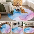 thumbnail image 5 of Round Rugs 3Ft, Blue Pink Ombre Round Area Rug Washable Indoor Throw Carpet, Abstract Modern Aesthetics Marble Small Non Slip Circle Rug for Bedroom Living Room Home Decor Aesthetic, 5 of 8