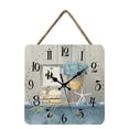 thumbnail image 1 of 10" Wooden Wall Clock Silent, Battery Powered, Vintage Round Country Coast Wall Clock Decor-G, 1 of 1