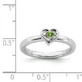 thumbnail image 2 of Peridot Sterling Silver Heart Ring, 2 of 8
