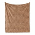 thumbnail image 1 of Floral Soft Flannel Fleece Throw Blanket, Retro Florets with Compendium Petals Fragrance Essence Image, Cozy Plush for Indoor and Outdoor Use, 50" x 70", Dark Orange Sand Brown, by Ambesonne, 1 of 6