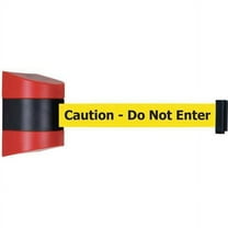 Retractable Belt Barrier, 15 ft Length, Caution Do Not Enter, Red