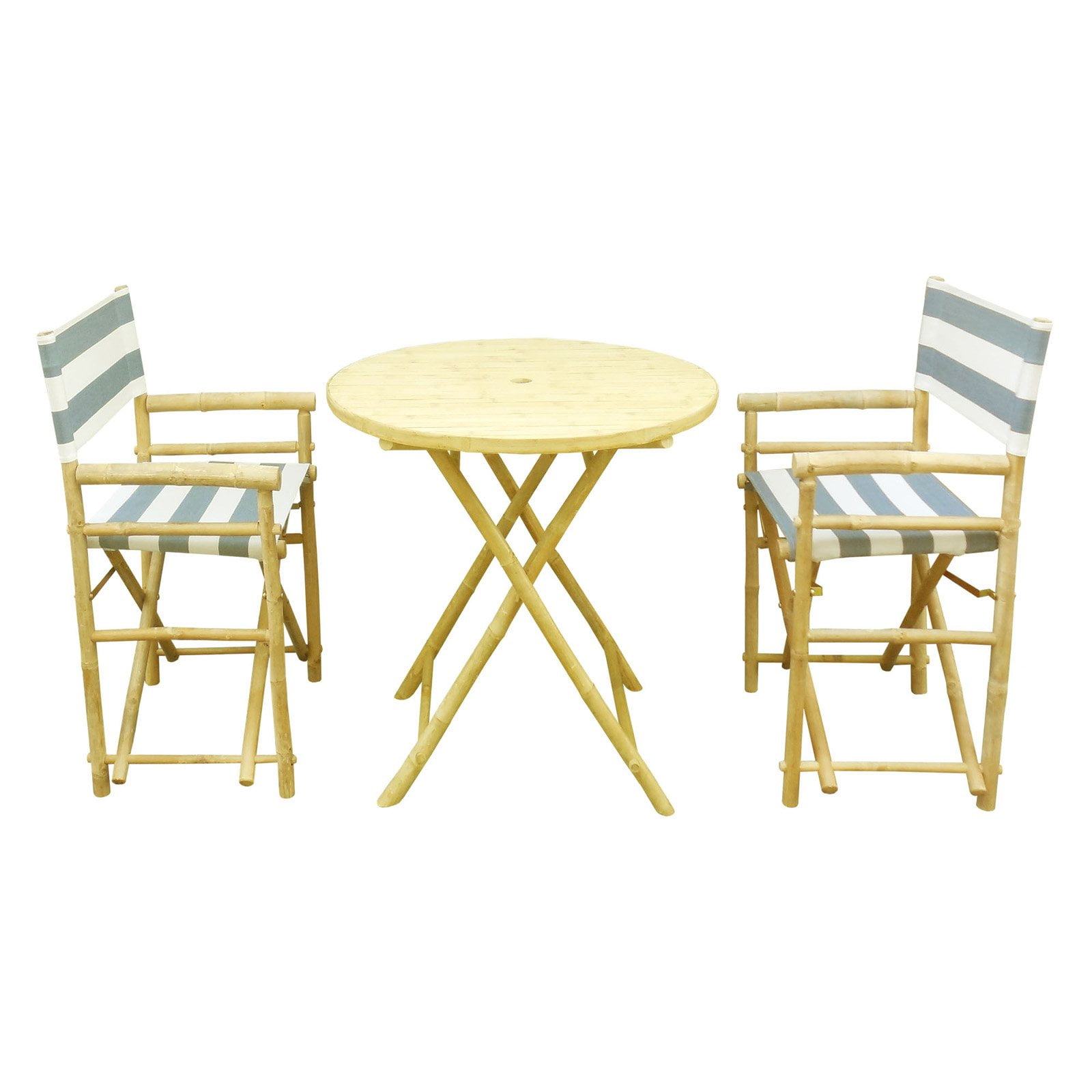 Statra Bamboo Round 3 Piece Patio Dining Set