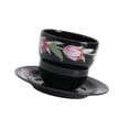thumbnail image 4 of Esquirla Tea Cup and Saucer Set,Floral Coffee Cup with Plate Set,Home Gift,Easy to Clean 200ml Capacity Porcelain Tea Cup,Coffee Mug black, 4 of 8