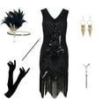 thumbnail image 1 of WILLBEST Vestidos Vestido de Noche para Mujer Conjunto de Falda con Flecos y Lentejuelas con Cuentas Grande​​, 1 of 2