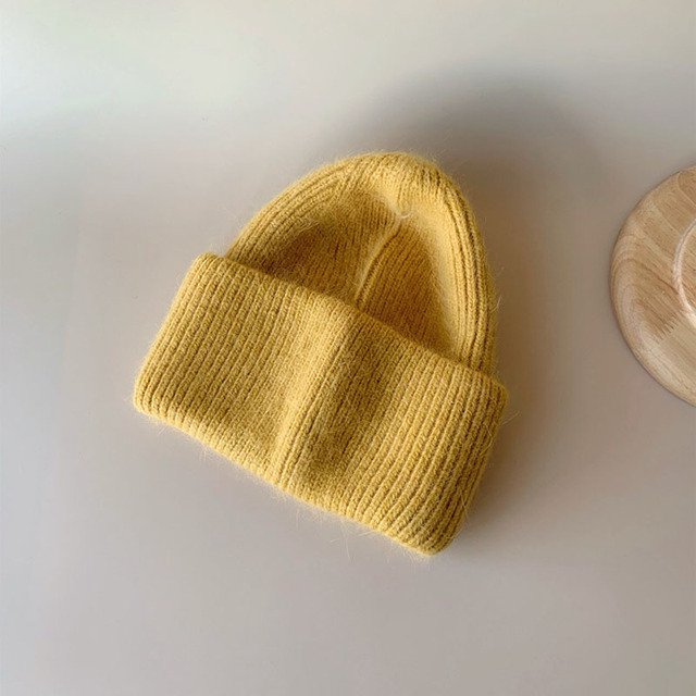 LinYooLi Korean Version Of The Autumn And Winter 100% Knit Cap Soft Cute Small Fresh Melon Skin Cap Soft