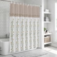 thumbnail image 6 of Beige Floral Shower Curtain, Waterproof Shower Curtains for Bathroom, Spring Summer Botanical Flowers Washable Fabric Bathtub Curtain Set Bath Decor with 12 Hooks 48"x72", 6 of 8