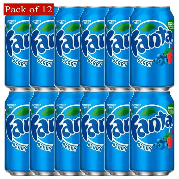 Fanta Berry Flavor, 355ml Cans (Pack of 12 Cans) - USA Import Edition