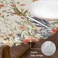 thumbnail image 5 of Retro Spring Floral Fitted Tablecloth with Elastic Edged, Round Table Cloth for Dining Table, Botanical Colorful Summer Butterfly Waterproof Oil Proof Table Cover for Indoor Outdoor 45"-54", 5 of 9
