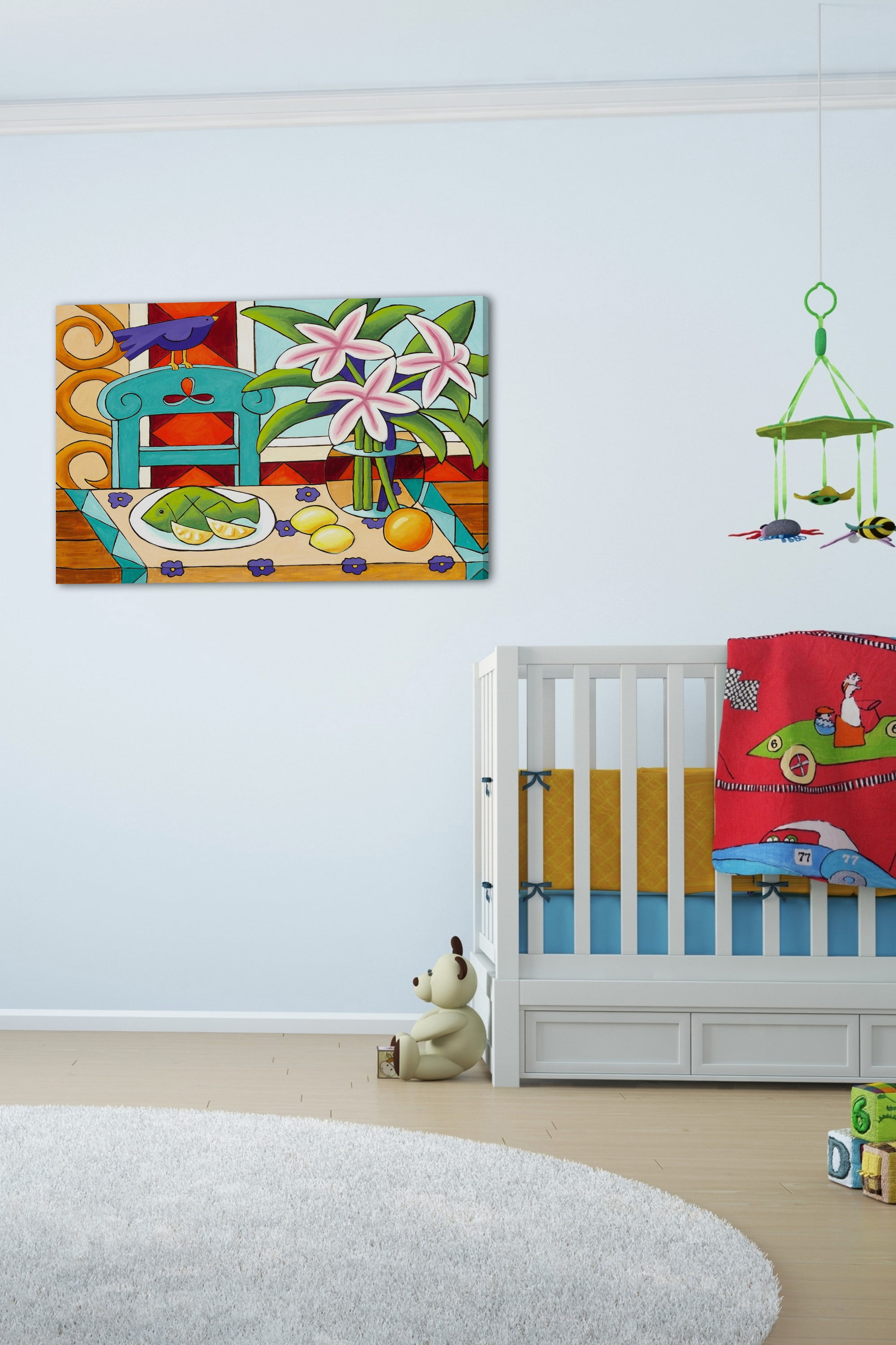 "Lillies on the Watch" Painting Print on Wrapped Canvas