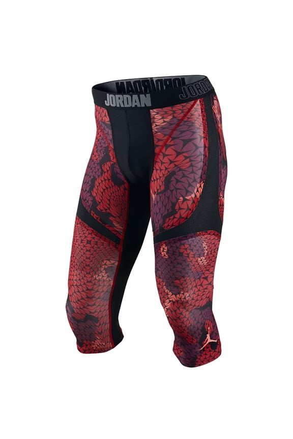 Men's Dri-Fit Nike AJ Jumpman Compression Tights-Gym Red/Black-Large