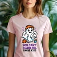 thumbnail image 5 of You Can’t Scare Me I Have Kids T-Shirt | Funny Unisex Spooky Outfit, Azalea, Size S, 5 of 6