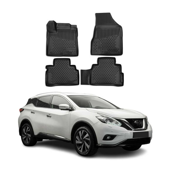 OMAC Floor Mats Liner for Nissan Murano 2015-2018 Black TPE All-Weather 4 Pcs