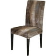 thumbnail image 3 of Brown and Grey Chair Covers Dining Chair Slipcover Set of 4 Stretch Parsons Chair Slipcovers Universal Removable Washable Chair Seat Covers Protector for Dining Room Kitchen Hoteland Party, 3 of 6