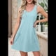 thumbnail image 4 of Vestidos de Mujer Sin Mangas con Cuello en V y Bolsillos Color Turquesa L, 4 of 5
