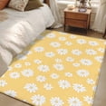 thumbnail image 4 of White Yellow Daisy Area Rug 4x6 FT, Non Slip Kids Room Carpet, Spring Summer Floral Botanical Washable Soft Floor Carpet Non-Shedding Throw Rug for Dorm Kitchen Study Room Home Office Bedside, 4 of 9