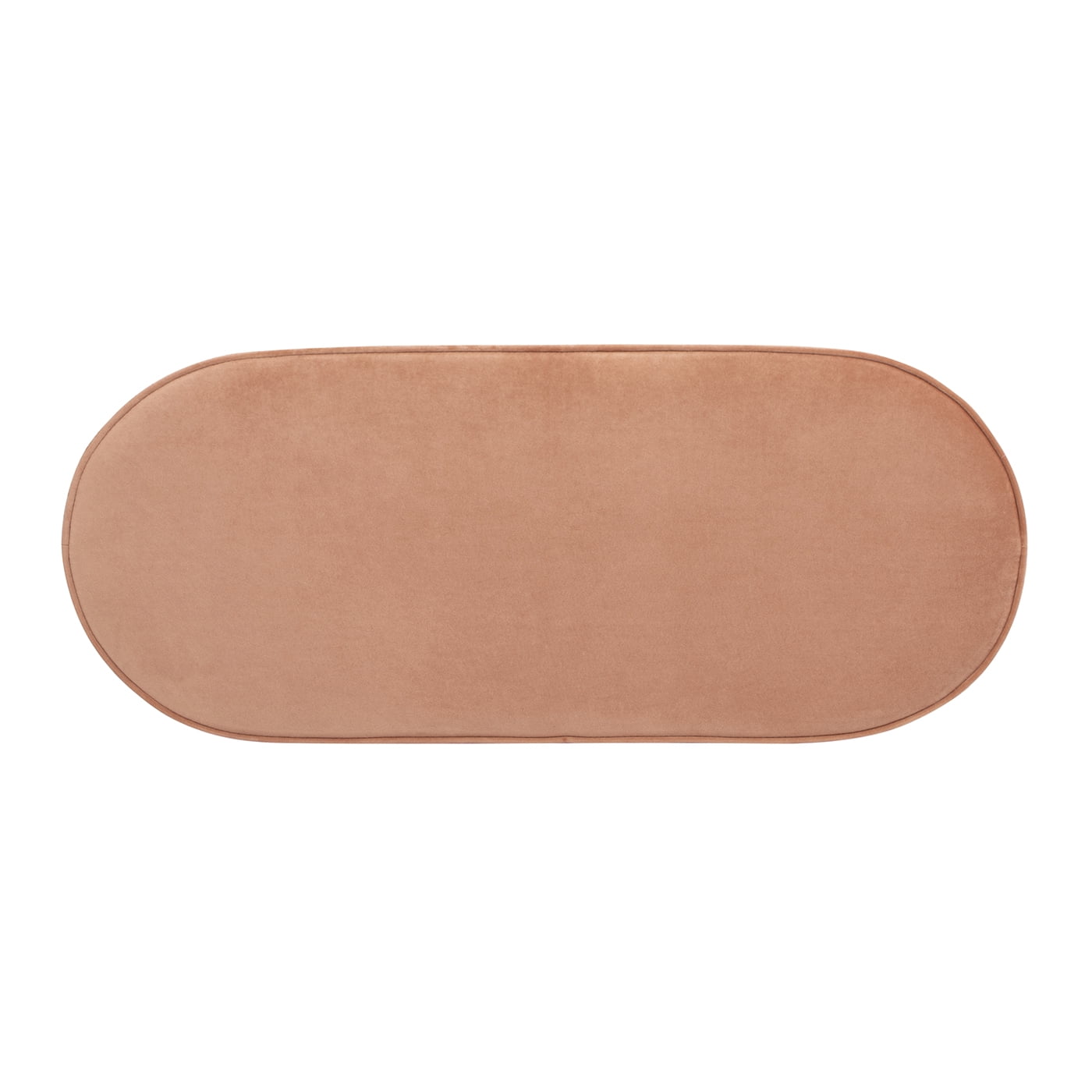 Jennifer Taylor Home Serena 38" Oval Storage Bench Ottoman, Peach Orange Velvet