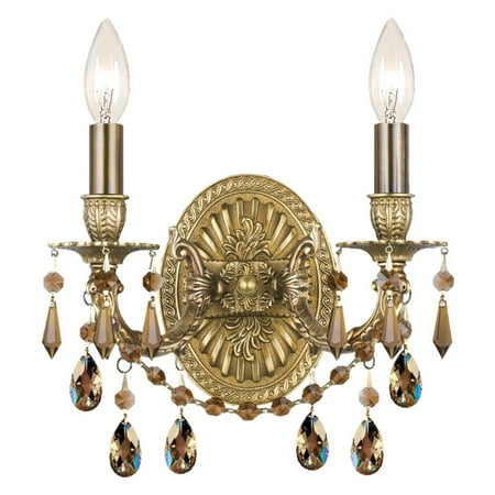 Crystorama Antique Brass Sconce - Crystorama Gramercy 5522 2 Light Wall Sconce