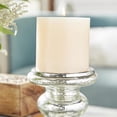 thumbnail image 6 of DecMode 2 Candle Silver Glass Handmade Turned Style Pillar Candle Holder, Set of 2, 6 of 16