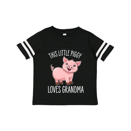 

Inktastic This Little Piggy Loves Grandma- Cute Gift Toddler Boy or Toddler Girl T-Shirt