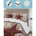 thumbnail image 3 of Twin Quilt Bedding Set, Red Texas Star Vintage Reversible Summer Quilt 3 Pieces, Farmhouse Berry Brown Wooden Lightweight Bedspreads Coverlets with 2 Pillow Shams for All Seasons, 3 of 5