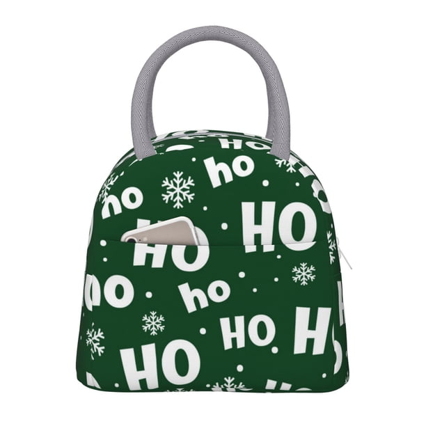 Easygdp Ho Ho Ho A Bolsa de Almuerzo Insulada Grande, Forro de Aluminio, Diseño Espacioso, a Prueba de Fugas, Ideal para Trabajo, Picnics, Viajes y Actividades al Aire Libre