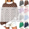 thumbnail image 3 of Axdhxbd Oversized Sweatshirt for Women Mock Neck Sweatshirts Fashion Polka Dot Print Long Sleeve Pullover Tops Loose Fit Fall Winter Going Out Sweatshirts S-4XL, 3 of 9