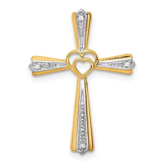 14k Rhodium Diamond Religious Faith Cross Pendant Necklace Measures 26x19mm Wide Jewelry for Women
