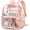 Pink, variant on Clear Mesh Backpack for Stadium Events Approved 12×12×6, Thick TPU Mini Clear Bag with Front Pocket for Concert Sport Events Work Travel