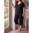 thumbnail image 3 of Cueply Women Plus Size Pajamas Set Short Sleeve Pjs Sleepwear Loungewear Nightwear with Pockets, 3 of 8