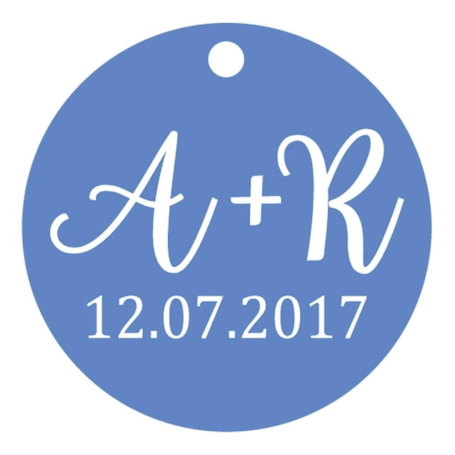 100 Pcs Ronds Personnalisés Tags Initiale Cadeau de Mariage Papier Tags