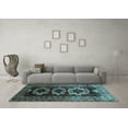 thumbnail image 3 of Ahgly Company Indoor Round Persian Light Blue Traditional Area Rugs, 4' Round, 3 of 4