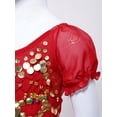 thumbnail image 5 of Alvivi Kids Girls Belly Dance Outfits Sequin Tassels Crop Top with Bloomers Pants Fancy Dress Up Red 2Pcs/Set 9-12, 5 of 7
