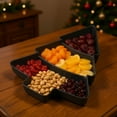 thumbnail image 4 of StSilkitty Christmas Tree Shaped Platter Divided Serving Tray,Food Reusable Snack Tray,Cookies,Chips,Food Platter for Holiday Party Decorations,Black, 4 of 9