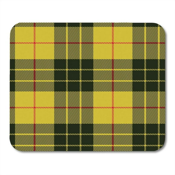 NUDECOR Pattern Scottish Plaid Macleod Tartan Three Black Stripes Over The Yellow Field Check Mousepad Mouse Pad Mouse Mat 9x10 inch