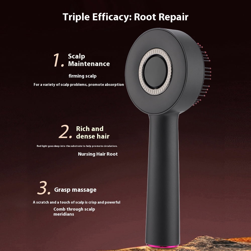 Flaremore Electric Hair Oil Applicator,Scalp Massage Comb Cordless Hair Brushes for women,3 in 1 Red Light Hair Care Comb,Type-C Charging Gray