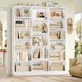thumbnail image 1 of Homfa Triple Row 6-tier Bookshelf, 74 in Tall Bookshelf with 17 Open Display Shelves, Large Bookcase for Office Living Room, White, 1 of 9