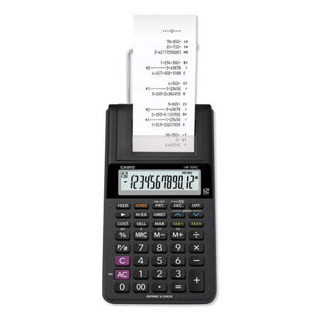 HR-10RC Handheld Portable Printing Calculator, Black Print, 1.6