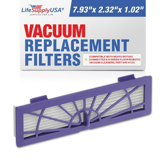 LifeSupplyUSA HEPA Vacuum Filter Replacement Compatible with Neato BotVac Connected & D Series Floor Robotic Vacuum Cleaners, Part 945-0123