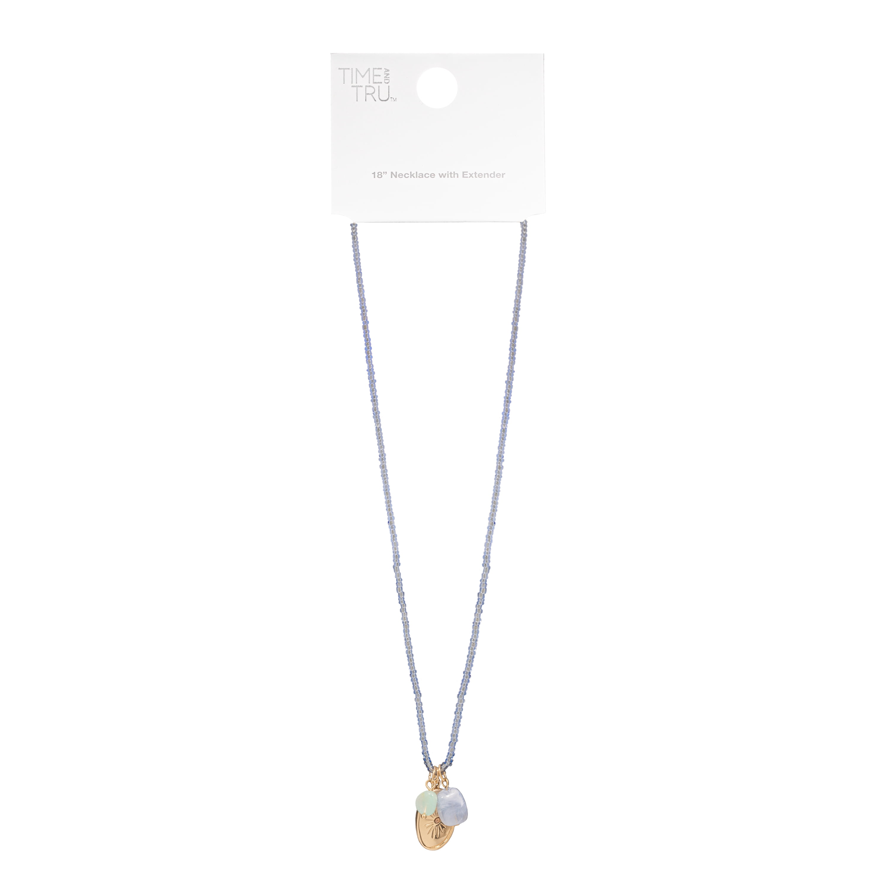 Time and Tru Women’s Gold Tone Beaded Necklace with Mixed Charms