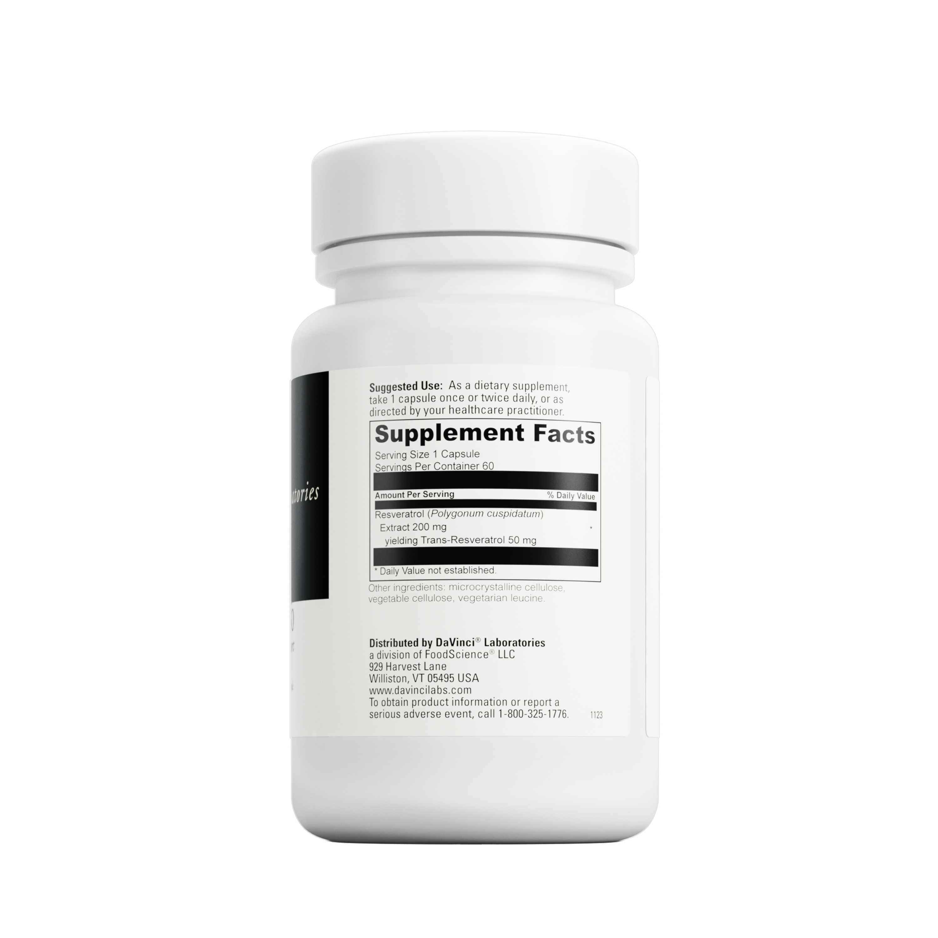 DaVinci - Resveratrol-50 - Dietary Supplement - 60 Vegetarian Capsules