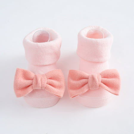 

TOWED22 Baby Socks Kids Socks Winter Warm Socks Toddlers Boys Girls Children Bowknot Princess Socks Floor Socks Pink