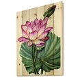 thumbnail image 2 of Designart 'Ancient Pink Lotuses In The Pond VI' Traditional Print on Natural Pine Wood, 2 of 5